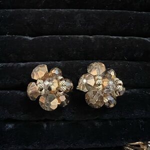 Vendome Crystal Cluster Clip On Earrings